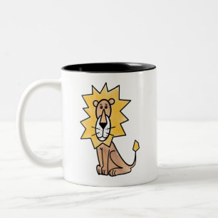 Cartoon süßer Löwe Kinder Retro Safari Dschungel T Zweifarbige Tasse