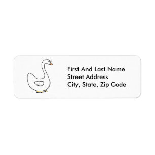 Cartoon Swan Graceful White Bird Design