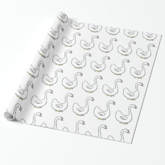 Cartoon Swan Graceful White Bird Design Geschenkpapier