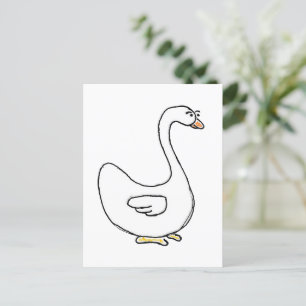 Cartoon Swan Graceful White Bird Design Postkarte