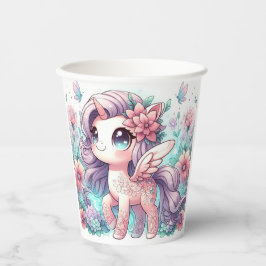 Cartoon Sweet Unicorn Kinderdusche Pappbecher