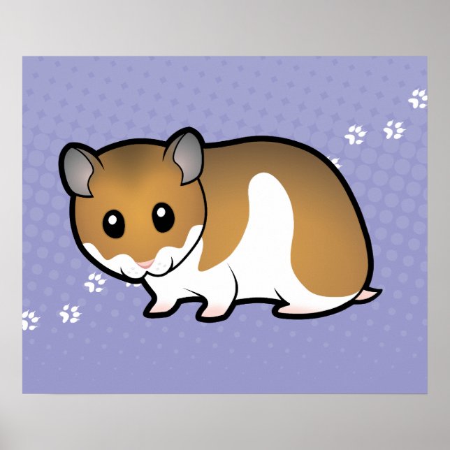 Cartoon Syrian Hamster Poster (Vorne)