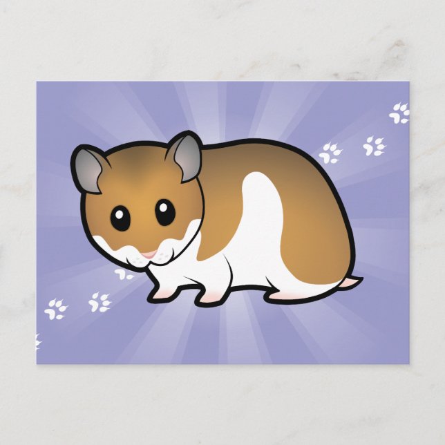 Cartoon Syrian Hamster Postkarte (Vorderseite)