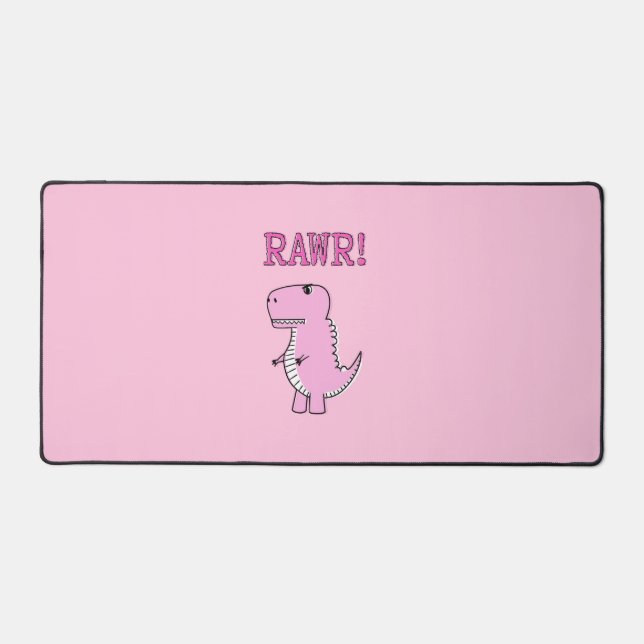 Cartoon T-Rex Dinosaur Mignonne Et Rose En Colère (Recto)