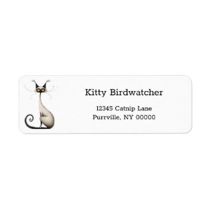 Cartoon Tan Siamese Cat Funny Rücksendeadresse