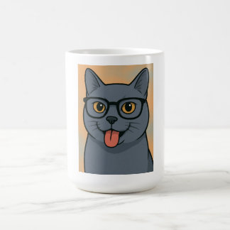Cartoon Tasse, Russisch Blau, Katze Tasse