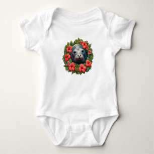 Cartoon Tattoo Siegel Hawaiianischer Mönch mit Hib Baby Strampler