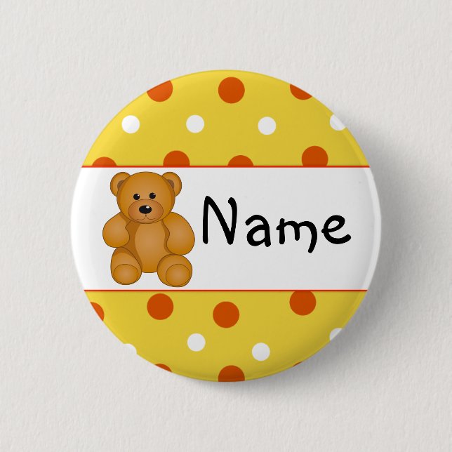 Cartoon Teddy Design Button (Vorderseite)