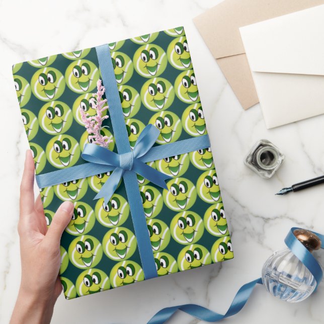 Cartoon Tennis Sportpapier Geschenkpapier (Schenken)