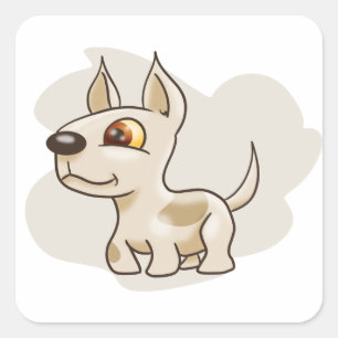 Cartoon Terrier Quadratischer Aufkleber