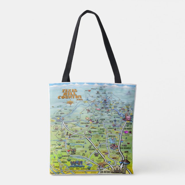 Cartoon Texas Hill Tasche (Rückseite)