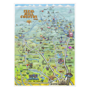 Cartoon Texas Hill Tischdecke