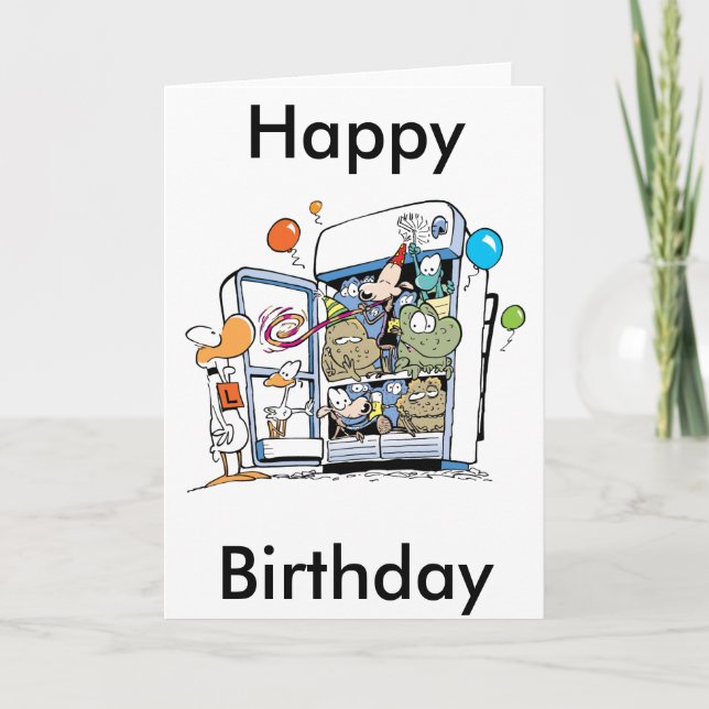 Cartoon-Tier-alles Gute zum Geburtstag Karte (Vorderseite)