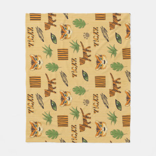Cartoon Tiger: Fröhliches Kindermuster. Fleecedecke