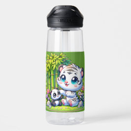 Cartoon Tiger & Panda | Trinkflasche