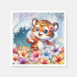 Cartoon Tiger Party Napkin Serviette