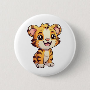 Cartoon Tigerbild Button