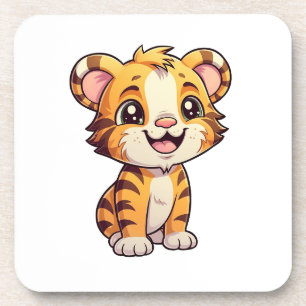 Cartoon Tigerbild Getränkeuntersetzer