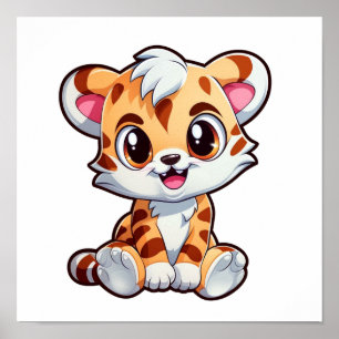 Cartoon Tigerbild Poster