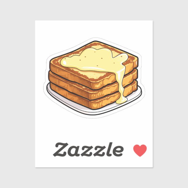 Cartoon-Toast Aufkleber (Blatt)
