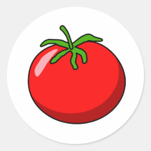 Cartoon-Tomate-Aufkleber Runder Aufkleber