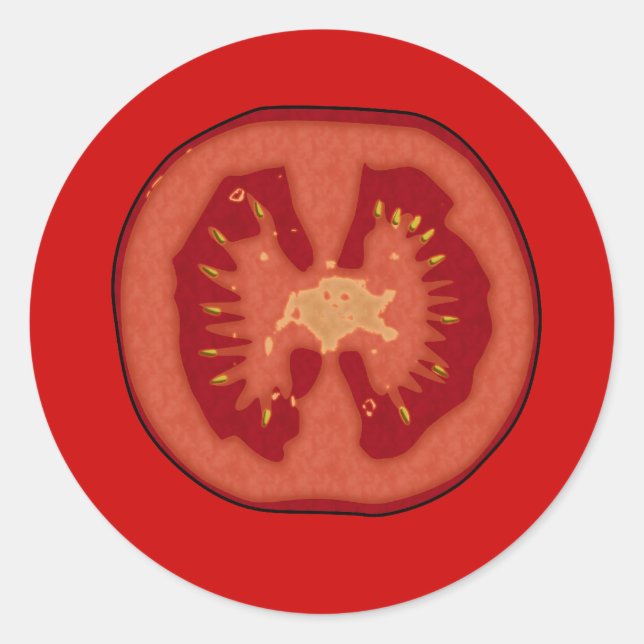 Cartoon Tomato Slice Aufkleber (Vorderseite)