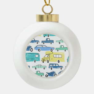Cartoon Transport: Spaß für Kinder in der Stadt. Keramik Kugel-Ornament