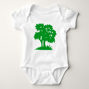 Cartoon Tree - Grasgrün Baby Strampler