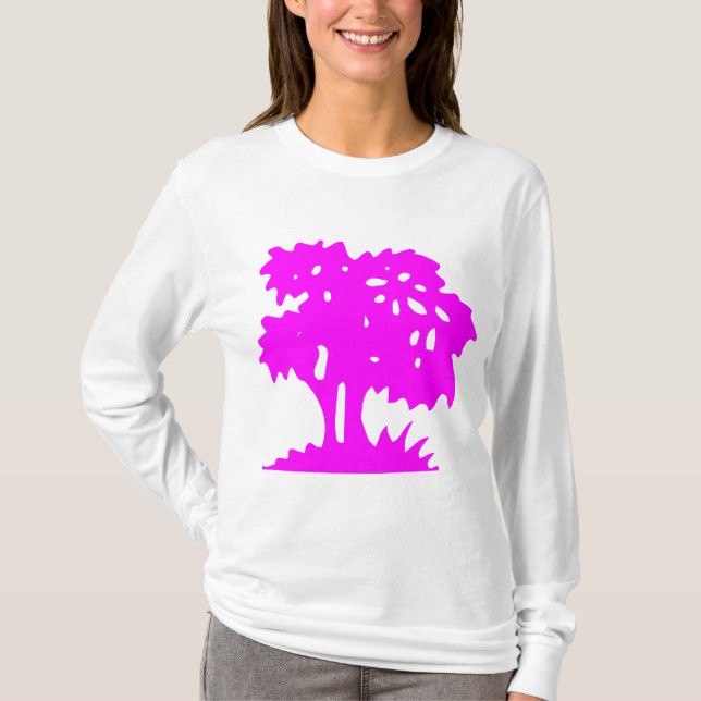 Cartoon Tree - magenta T-Shirt (Vorderseite)