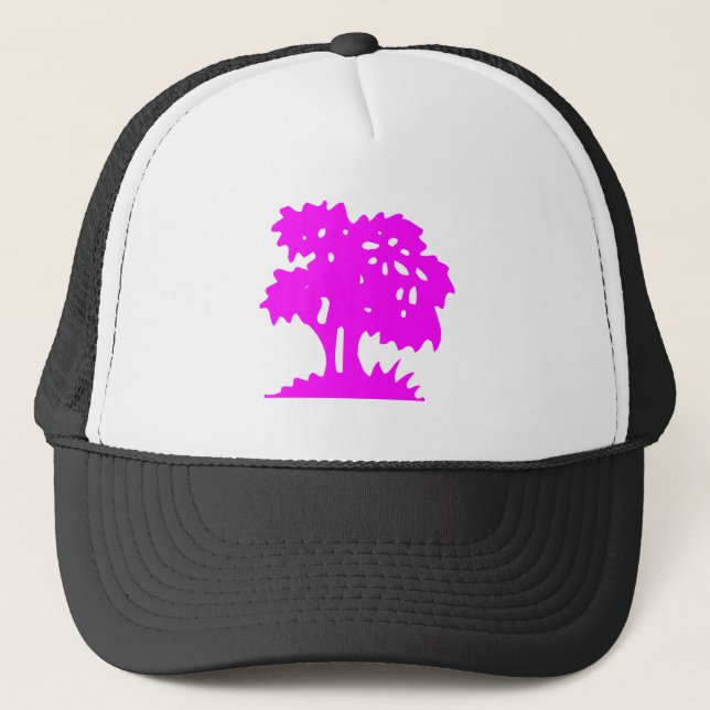 Cartoon Tree - magenta Truckerkappe (Vorderseite)