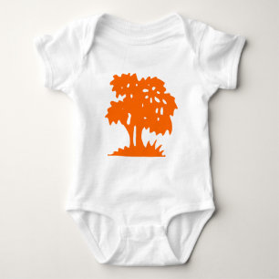Cartoon Tree - Orange Baby Strampler