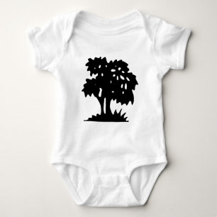 Cartoon Tree - Schwarz Baby Strampler
