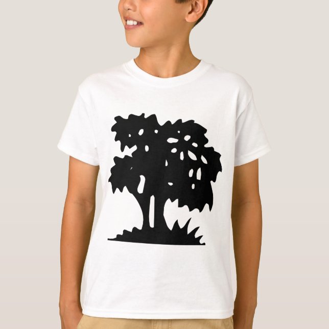 Cartoon Tree - Schwarz T-Shirt (Vorderseite)