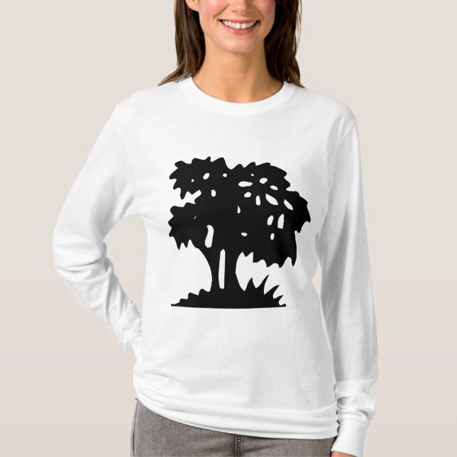 Cartoon Tree - Schwarz T-Shirt (Vorderseite)