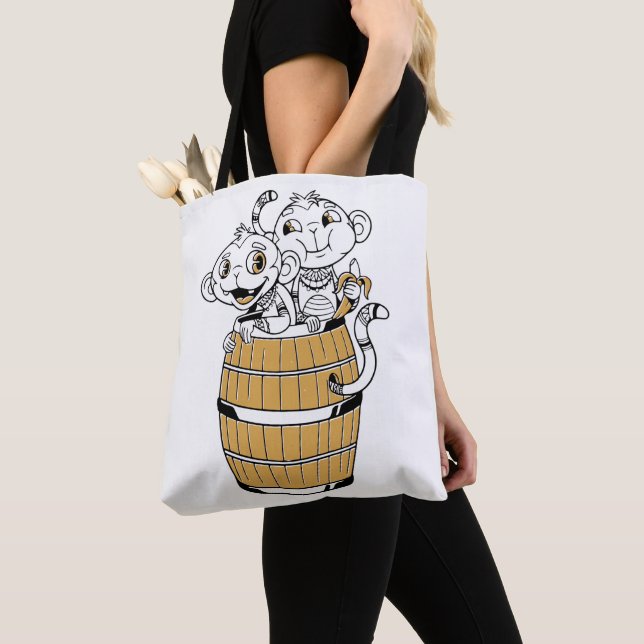Cartoon Tribal Monkey Tote Tasche (Von Nahem)