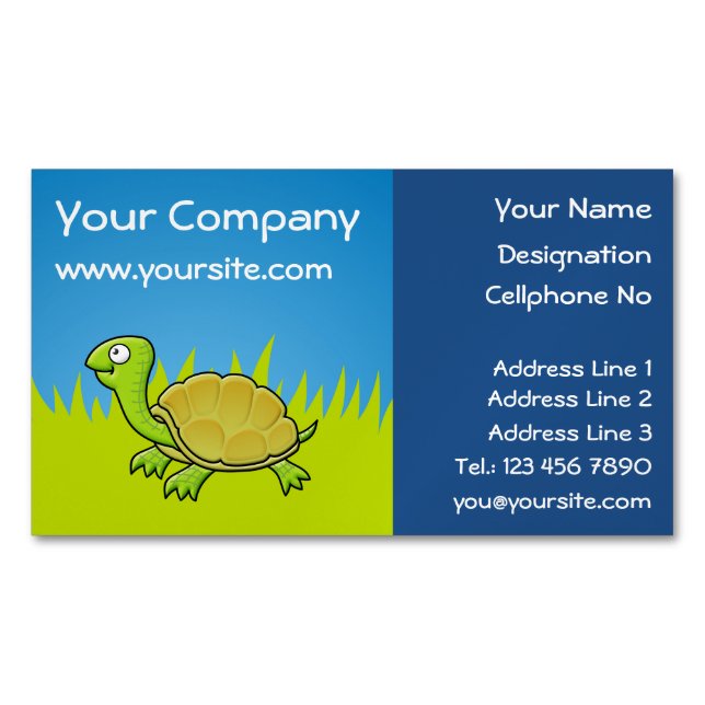 Cartoon Turtle Magnetische Visitenkarte (Vorderseite)