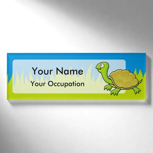 Cartoon Turtle Namenschild (Vorderseite)