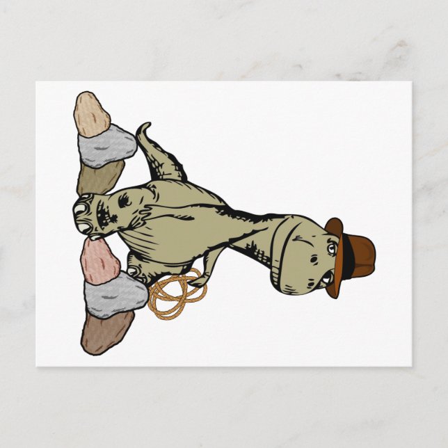 Cartoon Tyrannosaurus Dinosaurier Explorer Postkarte (Vorderseite)