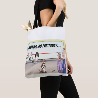 Cartoon über zwei Hunde, die die Anzahl der Kekse Tasche