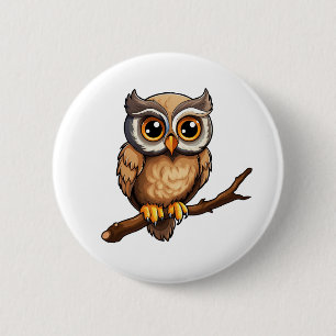 Cartoon-Uhu-Abbildung Button