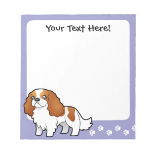 Cartoon-unbekümmerter Königcharles Spaniel Notizblock
