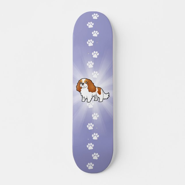 Cartoon-unbekümmerter Königcharles Spaniel Skateboard (Vorne)