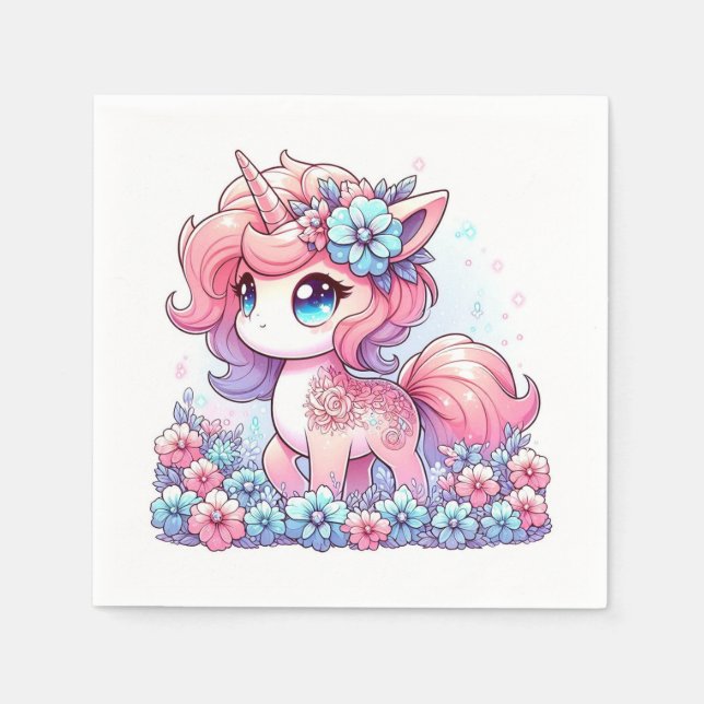 Cartoon Unicorn Kinderdusche Serviette (Vorderseite)