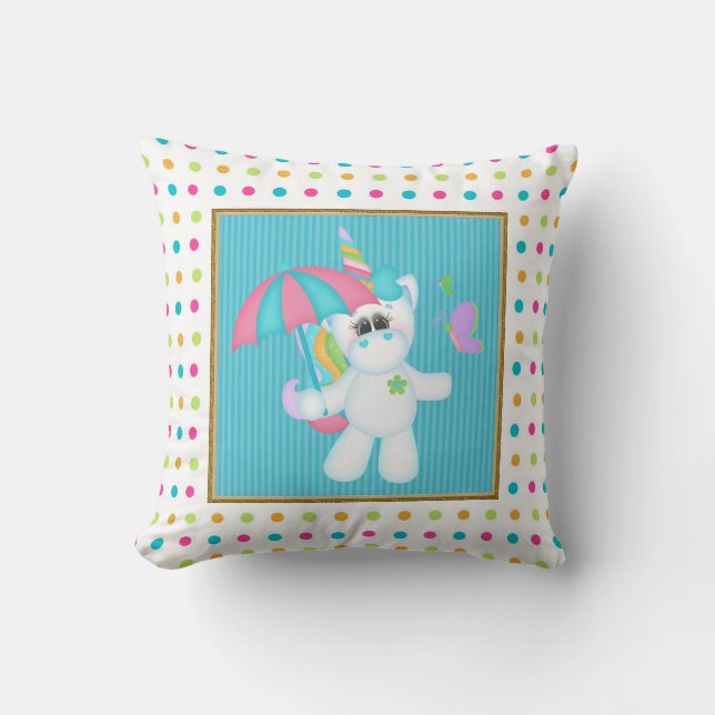 Cartoon Unicorn Kinderkissen Kissen (Vorderseite)