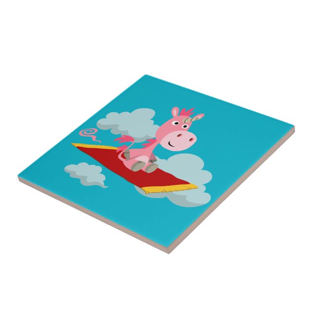 Cartoon Unicorns magischer Teppichboden Fliese (Seite)