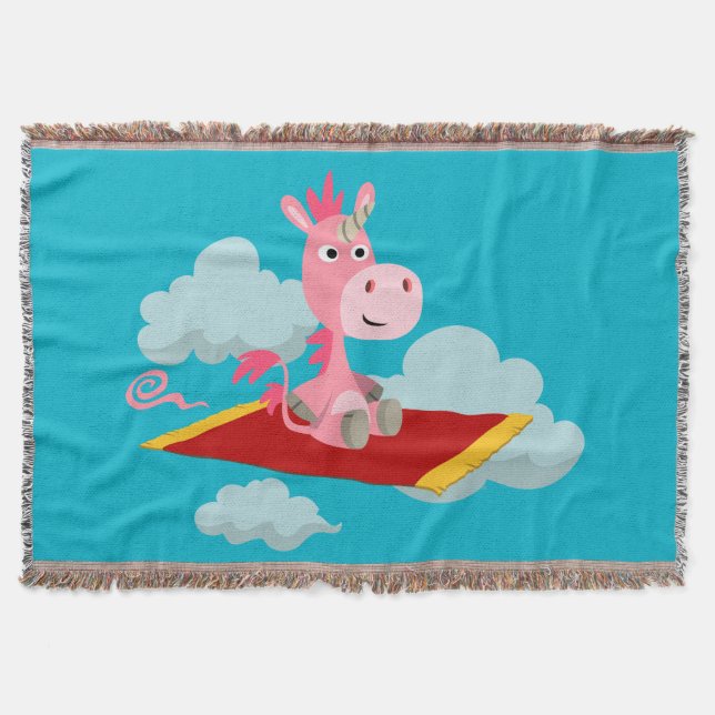 Cartoon Unicorns magischer Teppichsteppich Decke (Vorderseite)