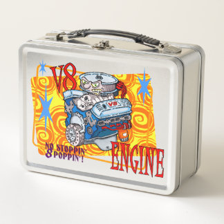CARTOON V-8 MOTOR METALL BROTDOSE