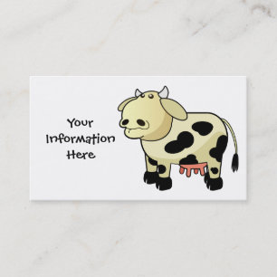 Cartoon Vache Laitière Cartes de visite