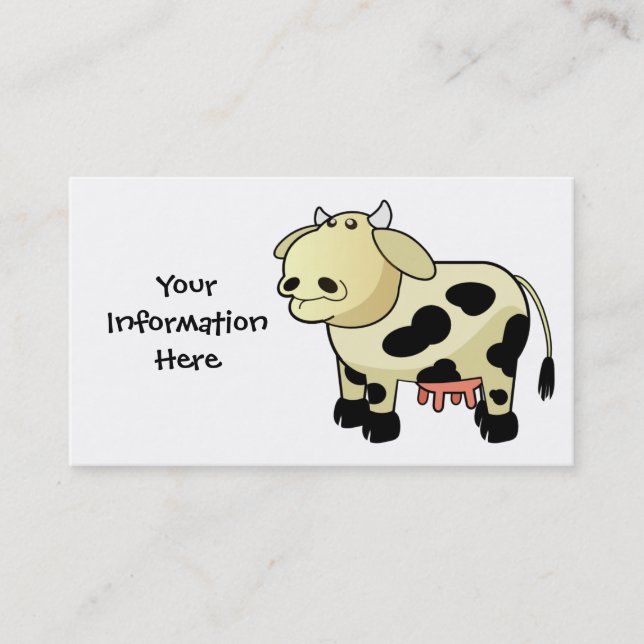 Cartoon Vache Laitière Cartes de visite (Devant)