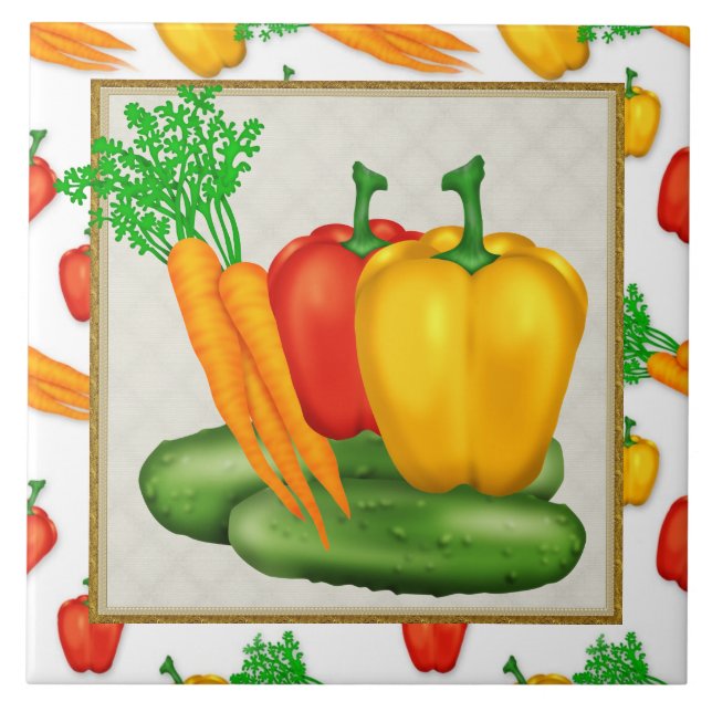 Cartoon Végétation amusant carreau de cuisine (Devant)